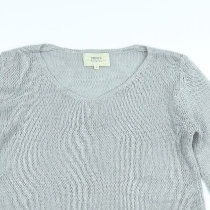 Womens UK Size S Papaya Grey Pullover Jumper
