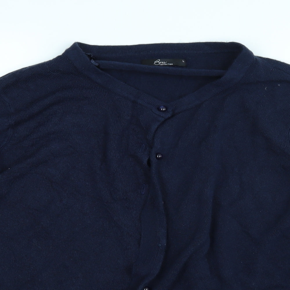 Womens UK Size L BM Blue Cardigan Jumper