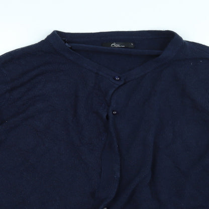Womens UK Size L BM Blue Cardigan Jumper