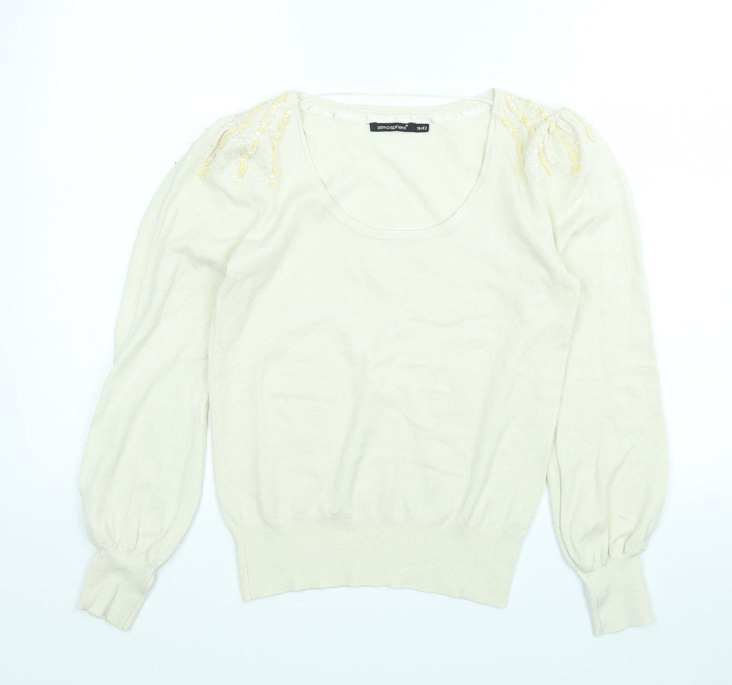 Womens UK Size M Atmosphere Beige Pullover Jumper