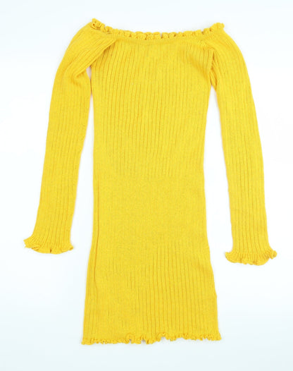 Pretty Twisted Womens Yellow   Pullover Jumper Size S