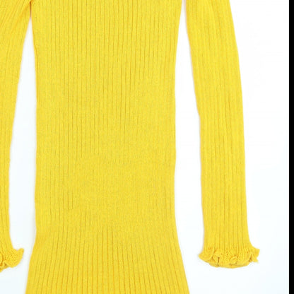 Pretty Twisted Womens Yellow   Pullover Jumper Size S