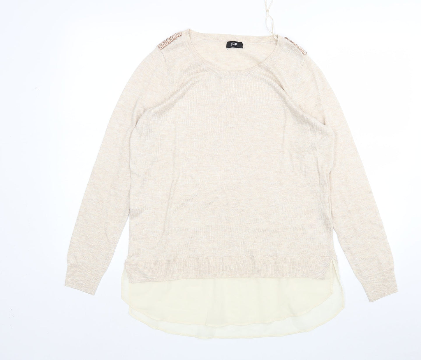 F&F Womens Beige   Pullover Jumper Size 12