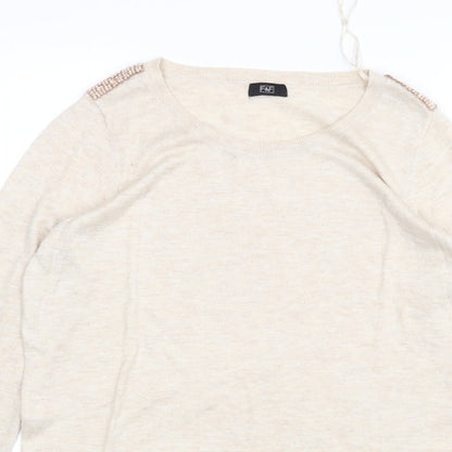 F&F Womens Beige   Pullover Jumper Size 12