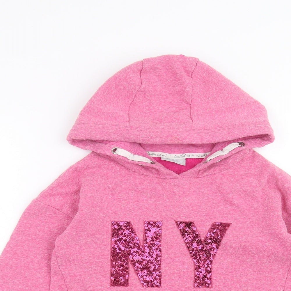 Matalan Girls Pink   Pullover Hoodie Size 10 Years