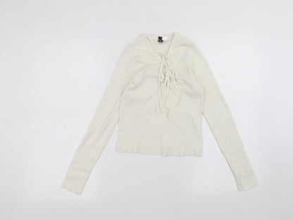 Womens UK Size S H&M White Basic T-Shirt
