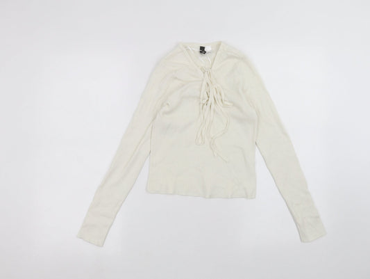 Womens UK Size S H&M White Basic T-Shirt