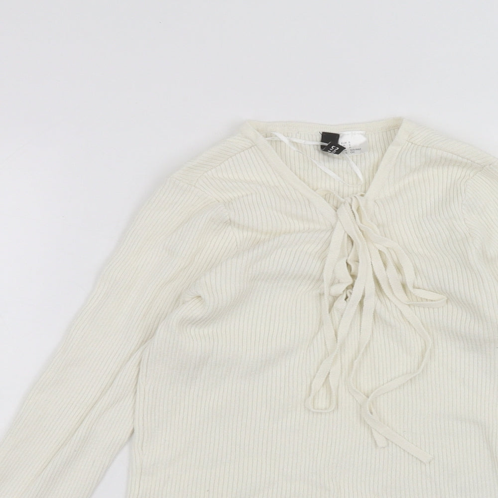 Womens UK Size S H&M White Basic T-Shirt
