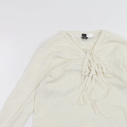 Womens UK Size S H&M White Basic T-Shirt