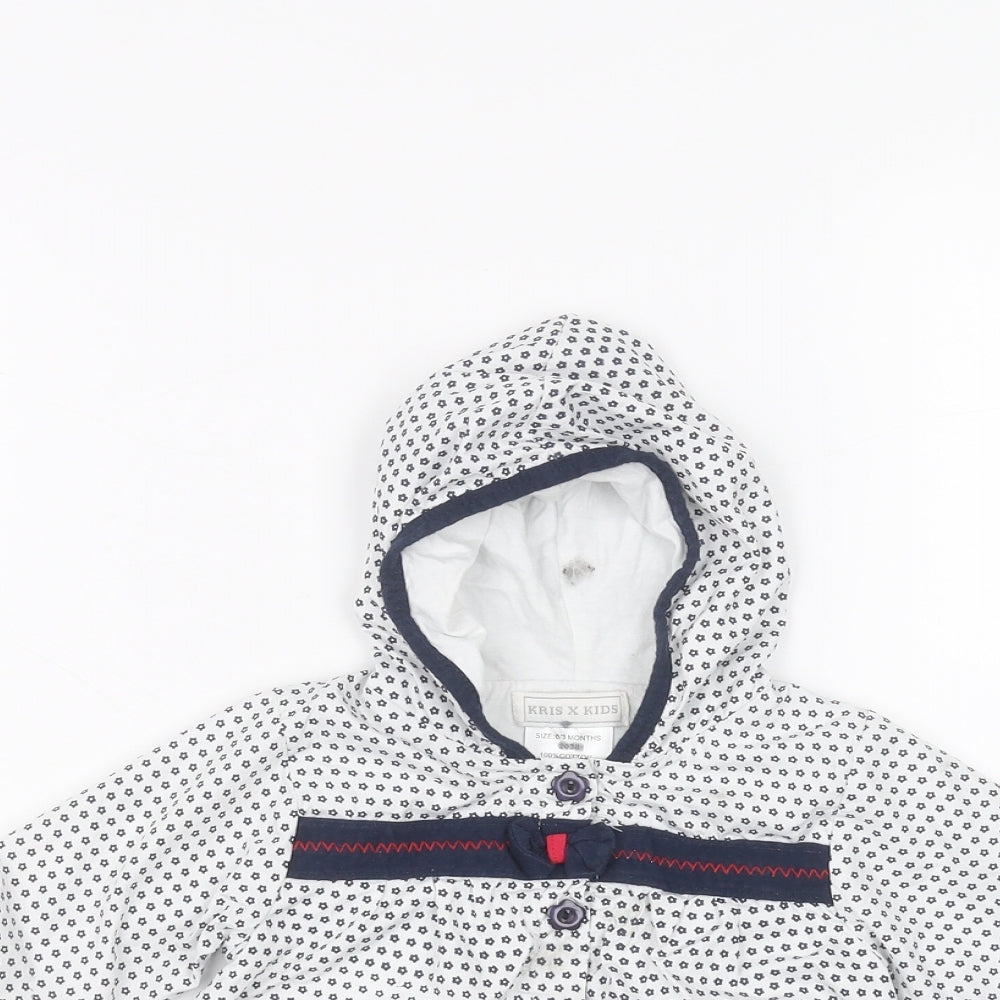 kris x kids Baby White Plaid  Rain Coat Coat Size 0-3 Months