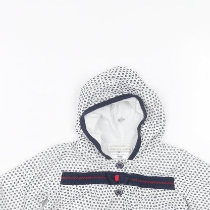 kris x kids Baby White Plaid  Rain Coat Coat Size 0-3 Months