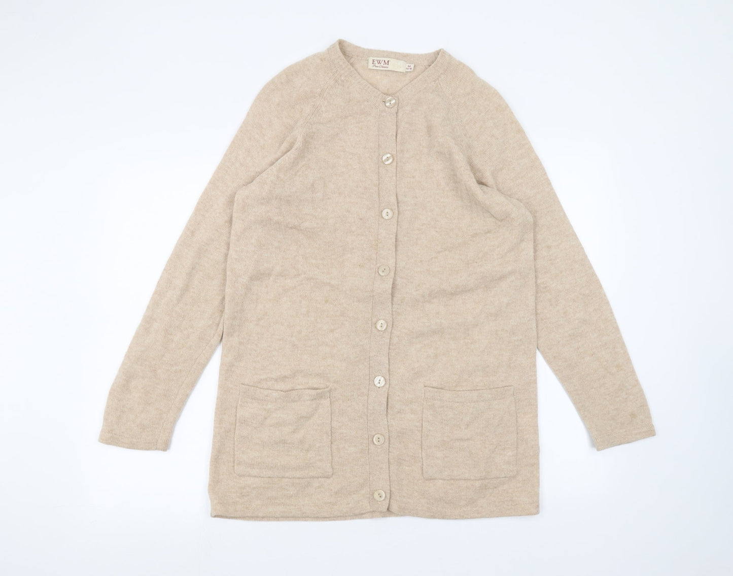 Womens UK Size M EWM Brown Cardigan Jumper