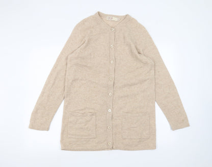 Womens UK Size M EWM Brown Cardigan Jumper