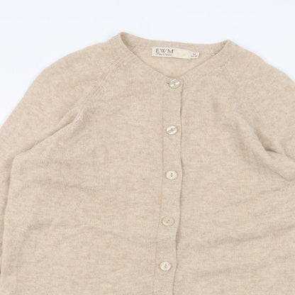 Womens UK Size M EWM Brown Cardigan Jumper