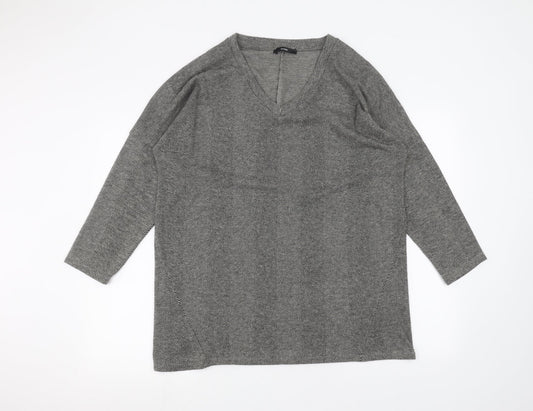 George Womens Black Striped  Basic T-Shirt Size L