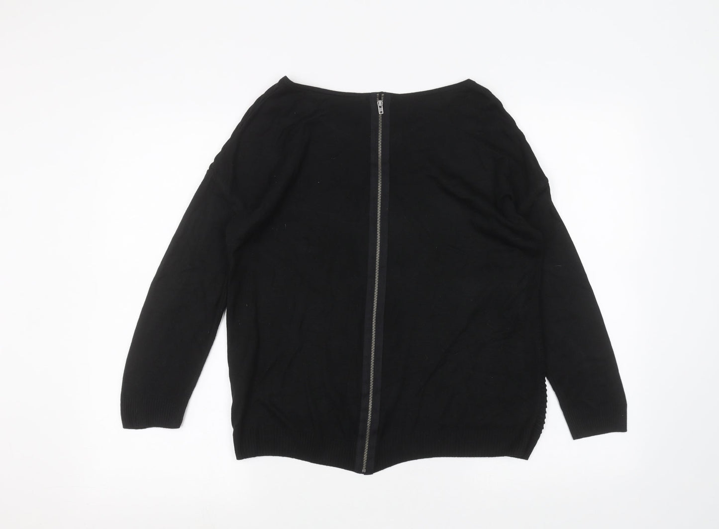 Womens UK Size 12 M&Co Black Basic T-Shirt