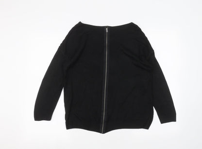 Womens UK Size 12 M&Co Black Basic T-Shirt