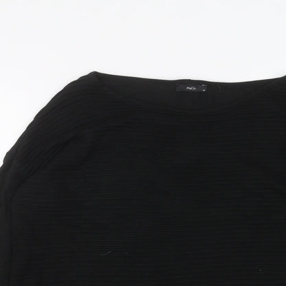 Womens UK Size 12 M&Co Black Basic T-Shirt