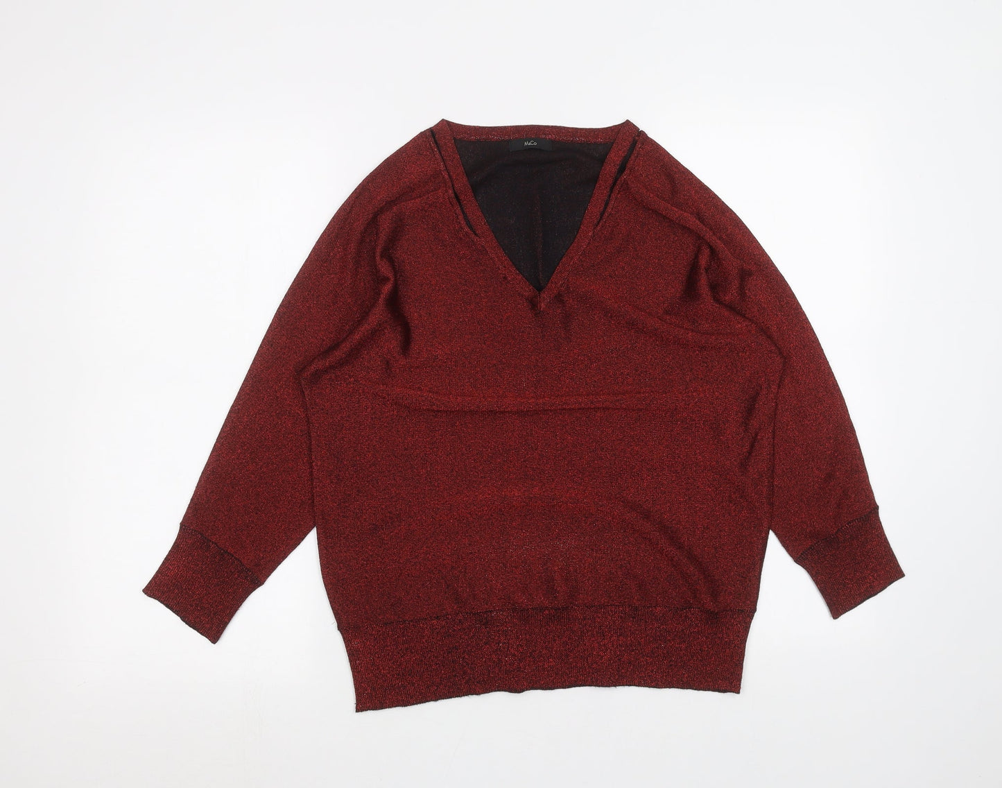 Womens UK Size 12 M&Co Red Basic T-Shirt