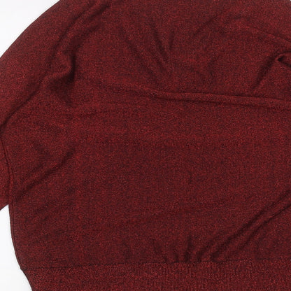 Womens UK Size 12 M&Co Red Basic T-Shirt