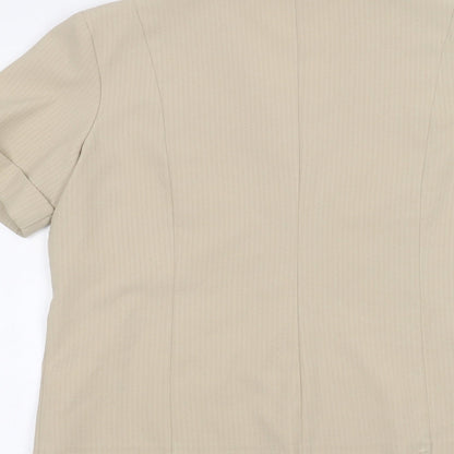 Classics Womens Brown   Basic Button-Up Size 14