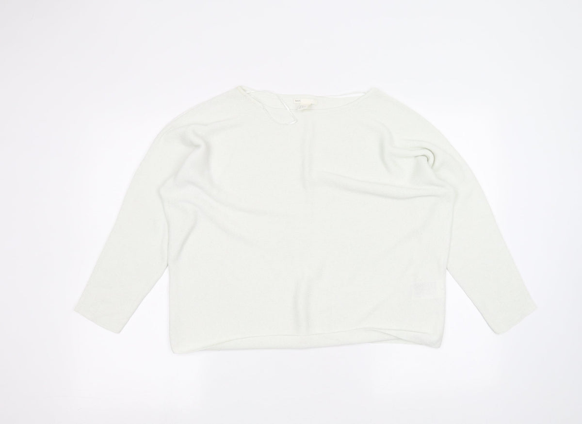 Womens UK Size M H&M White Pullover Jumper
