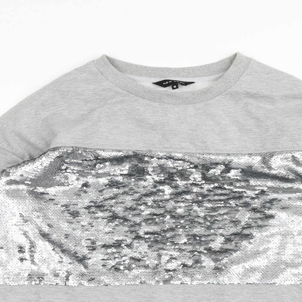 Womens UK Size 10 New Look Grey Pullover Jumper