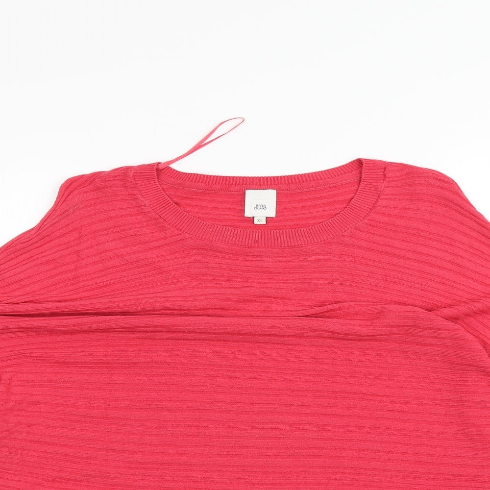 Womens UK Size XS River Island Pink Pullover Jumper