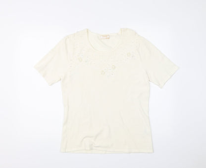 TASH Womens White   Basic T-Shirt Size XL