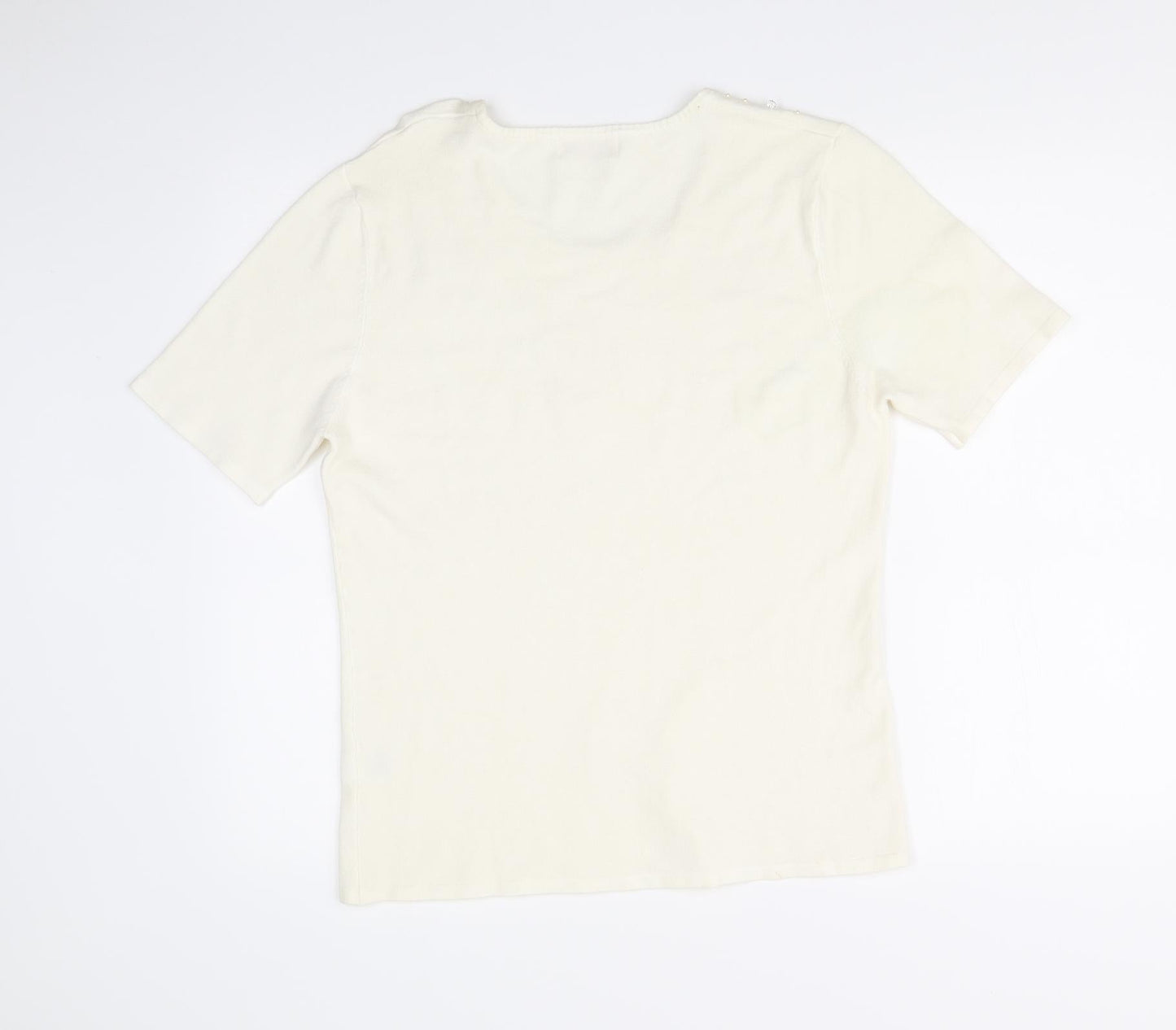 TASH Womens White   Basic T-Shirt Size XL
