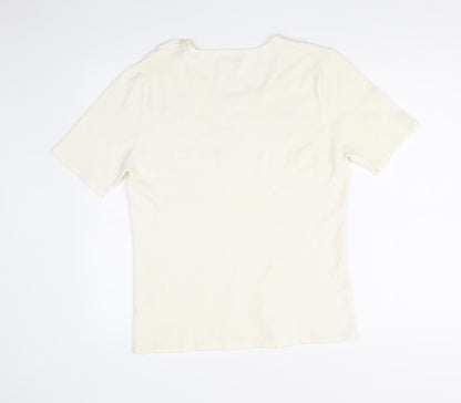 TASH Womens White   Basic T-Shirt Size XL