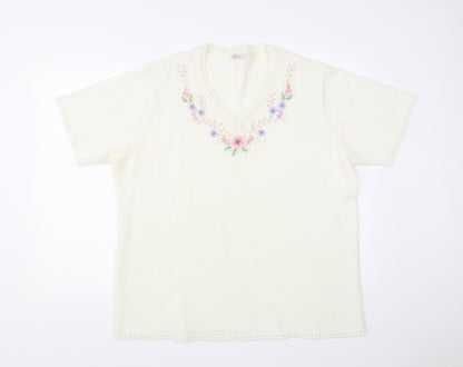 Womens UK Size  Damart White Basic T-Shirt