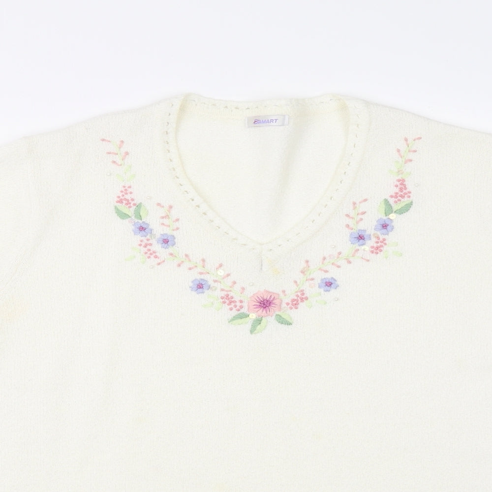 Womens UK Size  Damart White Basic T-Shirt