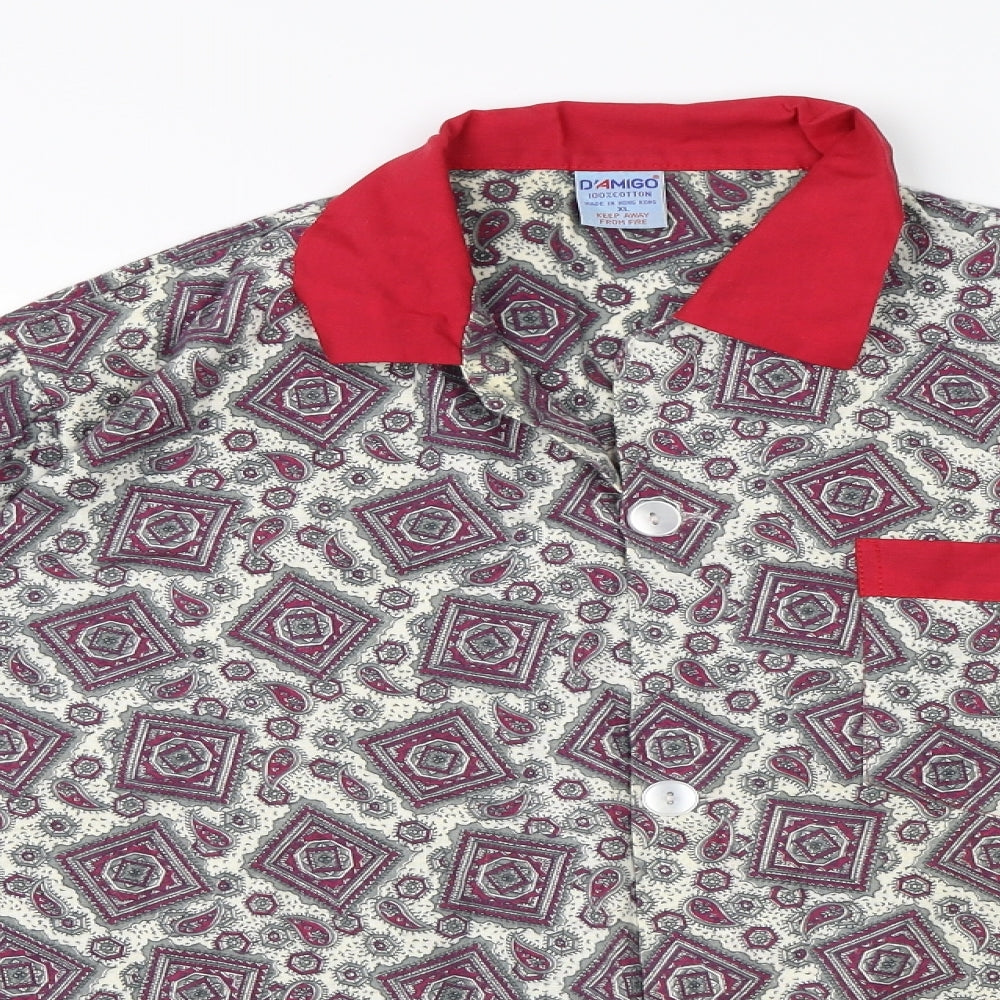 Mens UK Size XL DAMIGO Multicoloured  Button-Up Long Sleeve Casual Shirt