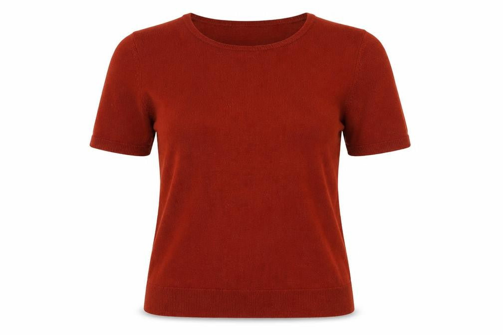 Womens UK Size 10 Bonmarché Brown Basic T-Shirt