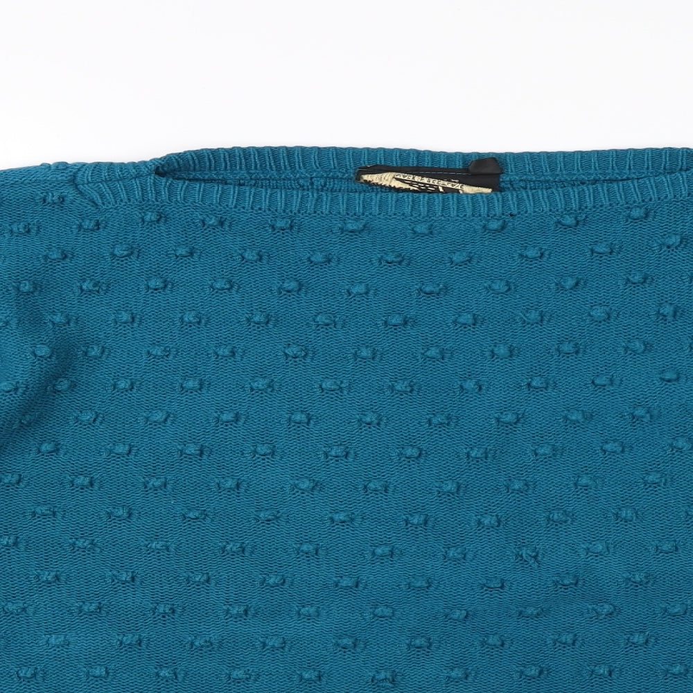 BRIG-O-DOON Womens Blue Polka Dot  Pullover Sweatshirt