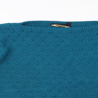 BRIG-O-DOON Womens Blue Polka Dot  Pullover Sweatshirt