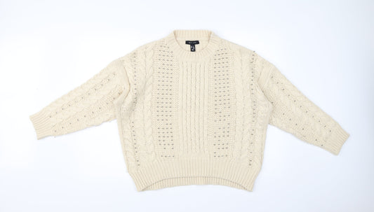 Womens UK Size M New Look Beige Pullover Jumper