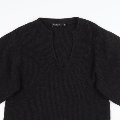 Soaked Womens Black  Knit Pullover Jumper Size S  - Balloon Sleeve