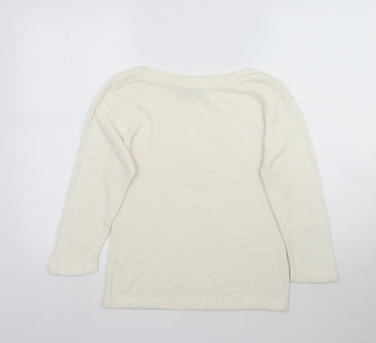 Acrylic Womens Ivory  Knit Pullover Jumper Size 14