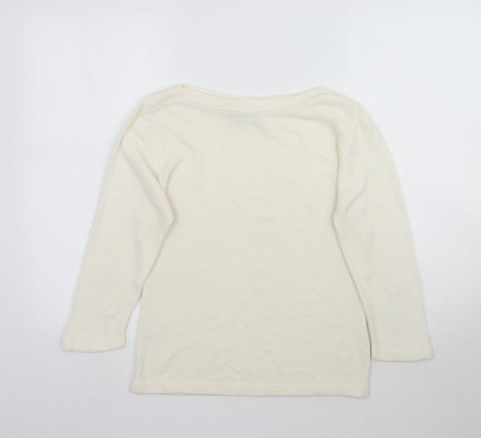 Acrylic Womens Ivory  Knit Pullover Jumper Size 14