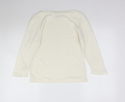 Acrylic Womens Ivory  Knit Pullover Jumper Size 14