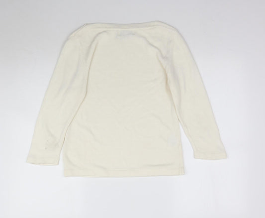 Acrylic Womens Ivory  Knit Pullover Jumper Size 14