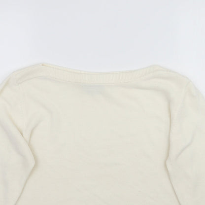 Acrylic Womens Ivory  Knit Pullover Jumper Size 14