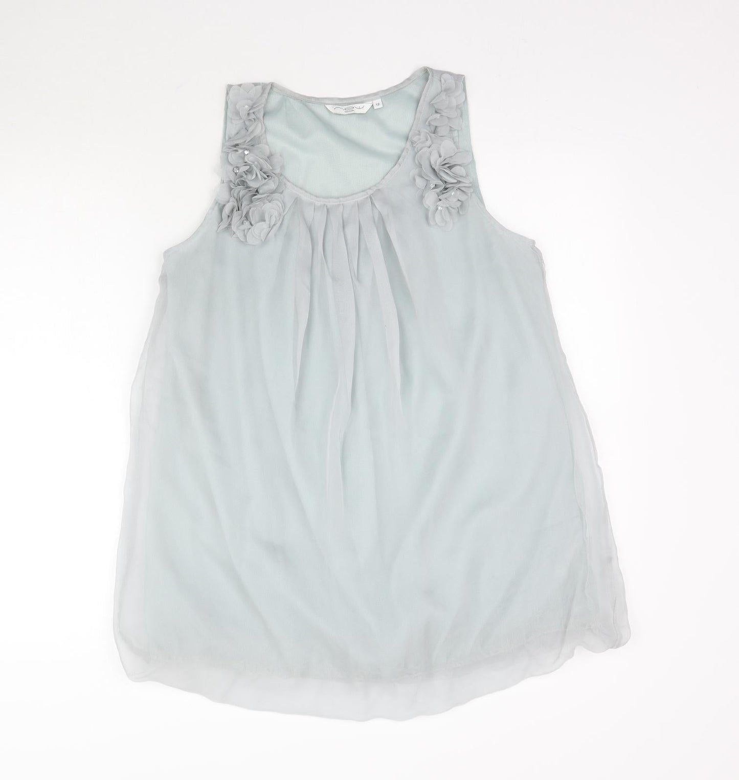 Womens UK Size 12 New Look Blue Basic Blouse