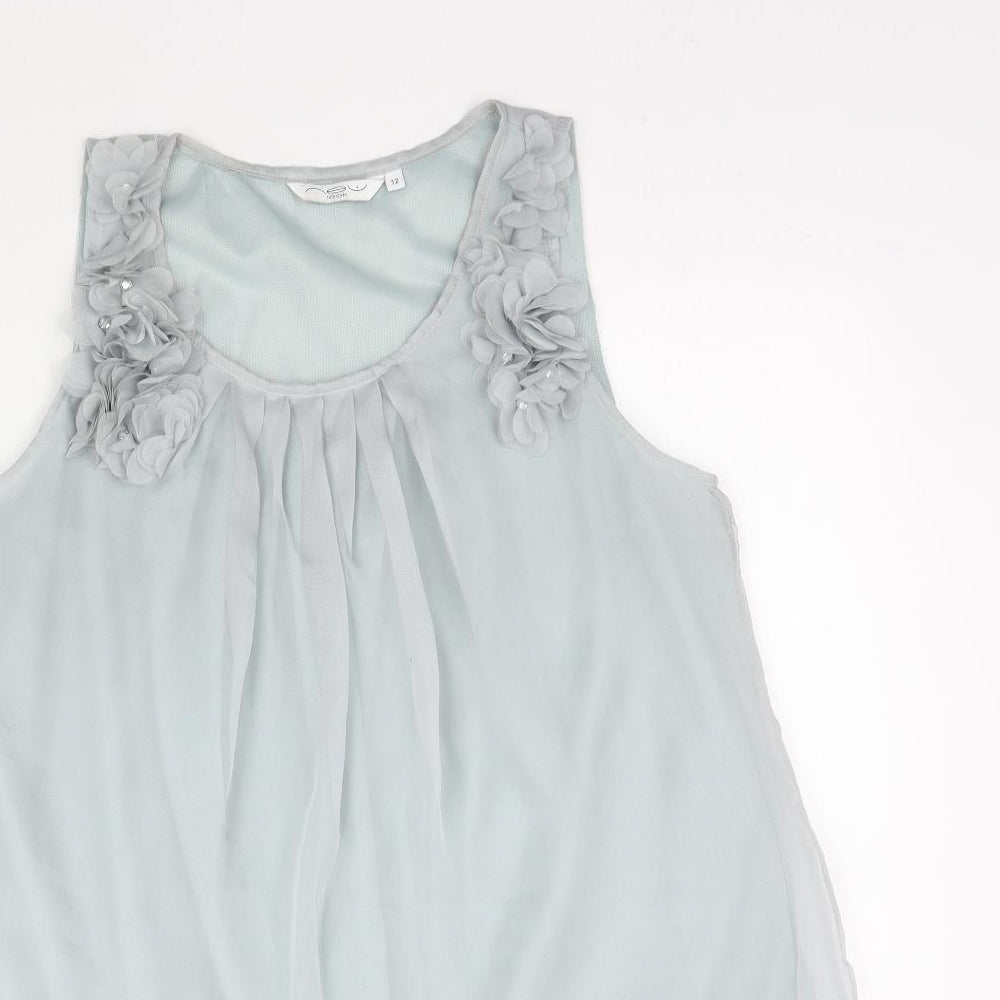 Womens UK Size 12 New Look Blue Basic Blouse