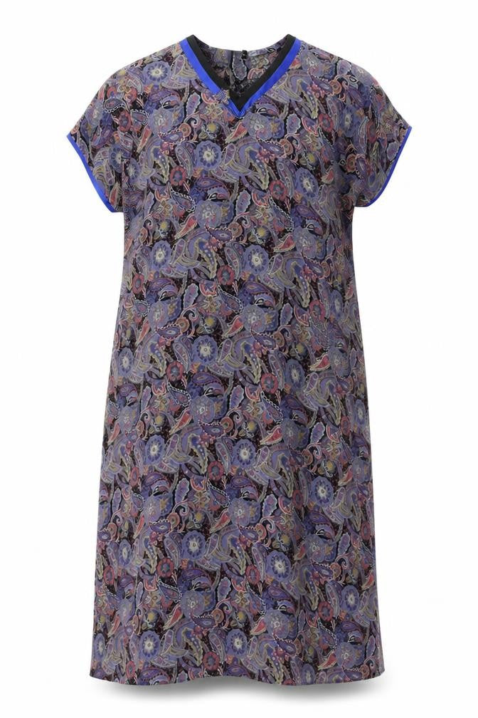Front view of Preworn women’s multicoloured paisley dress, size XL
