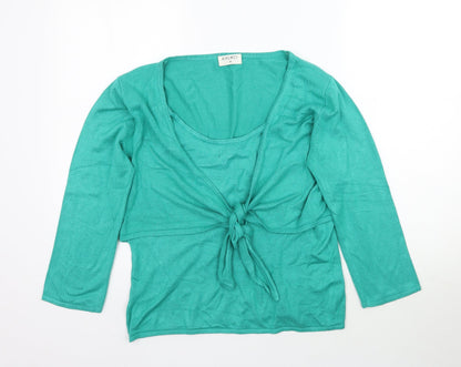 Womens UK Size 14 Kaliko Green Basic Blouse