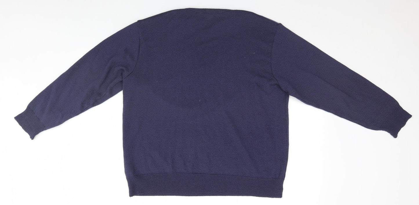 Preworn Mens Blue Geometric  Pullover Jumper
