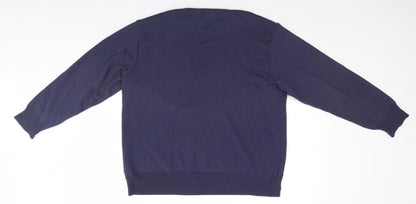 Preworn Mens Blue Geometric  Pullover Jumper